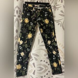 Levi's Black Floral Skinny Jeans